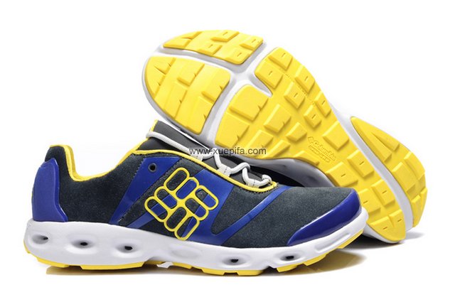 哥伦比亚登山鞋 2012新款反毛皮碳灰蓝黄 男