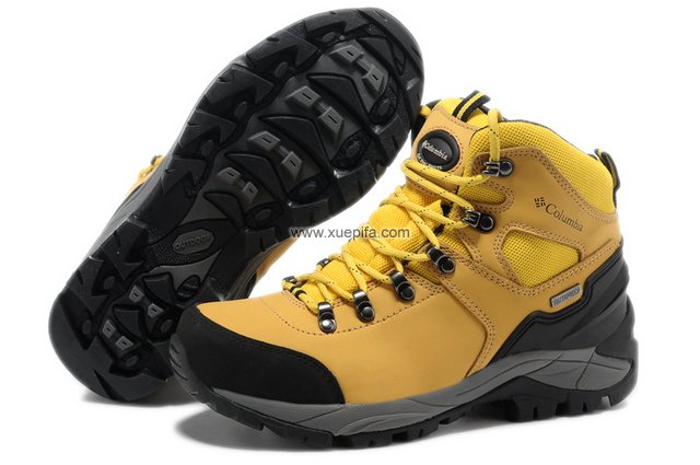 哥伦比亚登山靴 2012新款高帮防水金黄 女