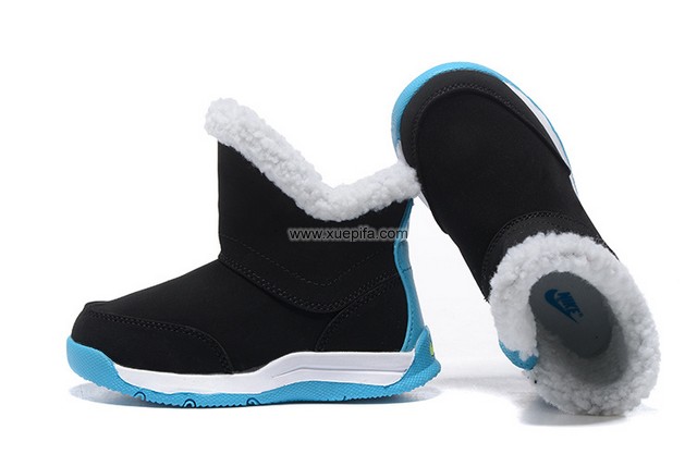 耐克童鞋雪地靴黑蓝 