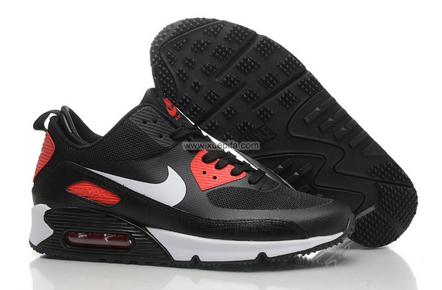 Air max跑鞋90双层鞋口黑红 男