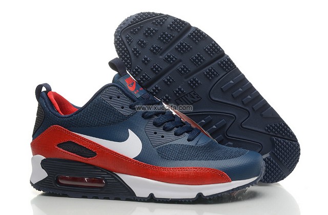 Air max跑鞋90双层鞋口蓝红 男