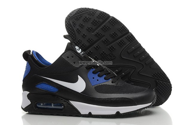 Air max跑鞋90双层鞋口黑蓝 男