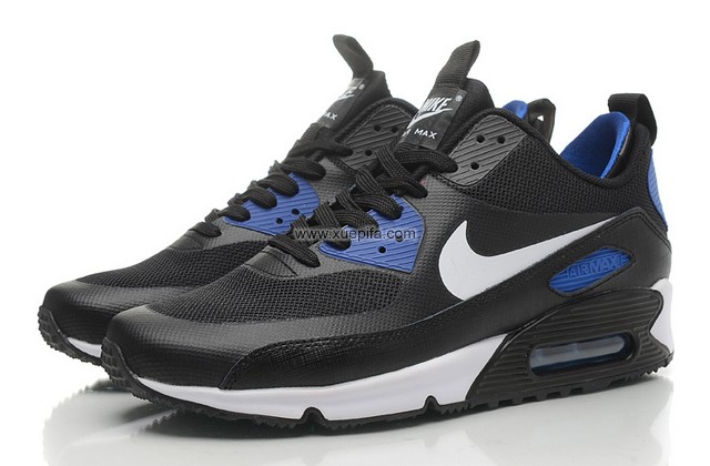 Air max跑鞋90双层鞋口黑蓝 男