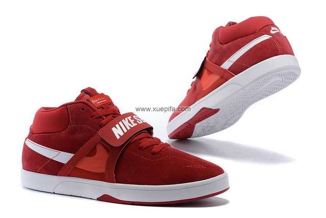 SB鞋MID子滑板酒红色 男