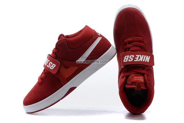 SB鞋MID子滑板酒红色 男