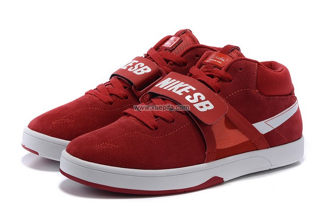 SB鞋MID子滑板酒红色 男