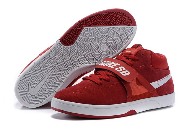SB鞋MID子滑板酒红色 男