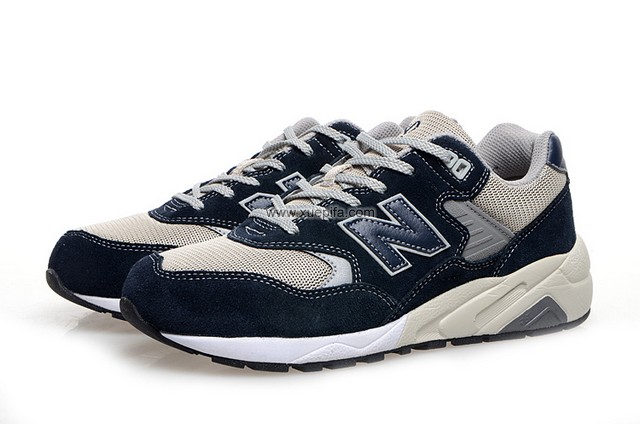 新百伦580NV猪巴革海军兰 男女