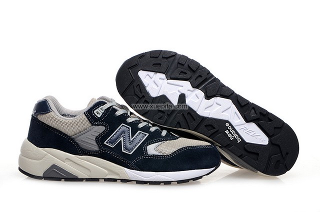 新百伦580NV猪巴革海军兰 男女