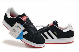 Adidas阿迪三叶草校园板鞋 2010新款黑白 情侣