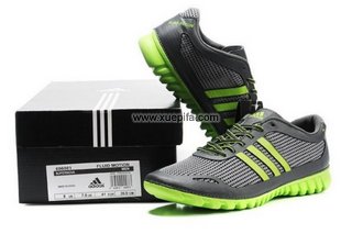 Adidas阿迪三叶草清风跑步鞋 2010李连杰功夫鞋灰绿 男