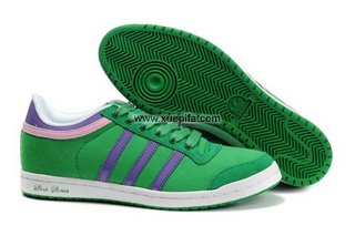 Adidas阿迪三叶草女子轻跑鞋 2010新款绿紫 女