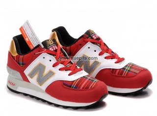 NewBalance新百伦576跑步鞋 红色格子布 情侣