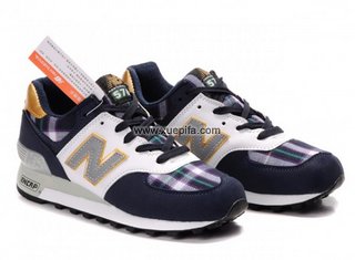 NewBalance新百伦576跑步鞋 蓝色格子布 情侣