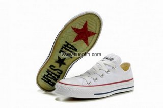 Converse匡威经典帆布 2011新款透明底白色低帮 情侣