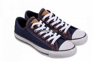 Converse匡威经典帆布 2011新款牛仔布蓝色低帮 情侣