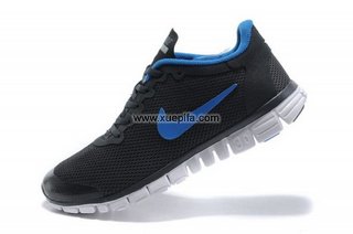 Nike耐克赤足跑鞋 2011新款3.0二代黑蓝 男