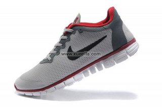 Nike耐克赤足跑鞋 2011新款3.0二代灰黑红 男