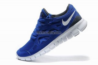 Nike耐克赤足跑鞋 2011新款free run二代刘翔蓝白 男