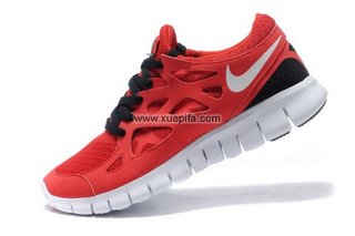 Nike耐克赤足跑鞋 2011新款free run二代刘翔红白黑 男