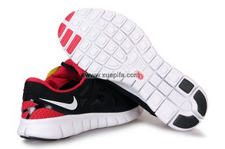 Nike耐克赤足跑鞋 2011新款free run 刘翔黑白红 男