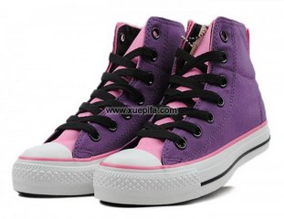 Converse匡威经典帆布 2011新款双层紫粉高帮 女