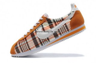 Nike耐克阿甘鞋 2011新款格子橘红白 情侣