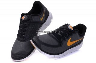 Nike耐克赤足跑鞋 2011新款5.0网面灰黄 男