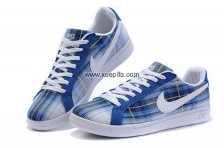 Nike耐克文化鞋 2011新款格子布蓝色 男
