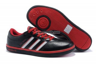 Adidas阿迪三叶草复古休闲鞋 2011新款speed tennis古黑白红 男