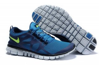 Nike耐克赤足跑鞋 2011新款free run 3.0二代升级版深蓝绿 男