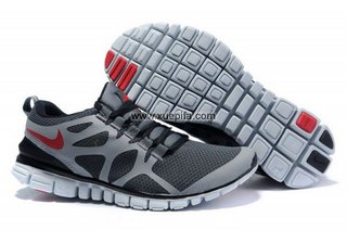 Nike耐克赤足跑鞋 2011新款free run 3.0二代升级版灰黑红 男