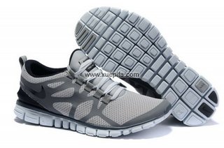 Nike耐克赤足跑鞋 2011新款free run 3.0二代升级版灰黑 男
