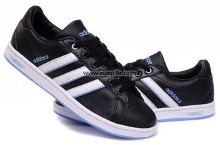 Adidas阿迪三叶草运动板鞋 2011新款无极3代黑白 男