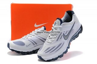 Nike耐克Air max跑鞋 09 9代网面气垫透气白深蓝 男