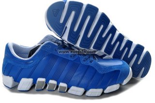 Adidas阿迪毛毛虫跑鞋 2011新款反毛皮宝蓝白 男