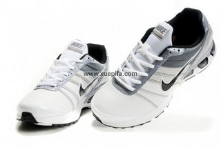 Nike耐克Air max跑鞋 2011新款813皮面灰白 男女