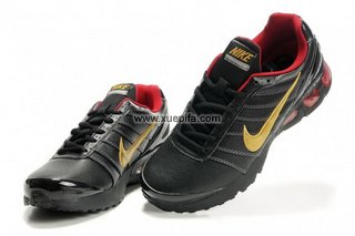 Nike耐克Air max跑鞋 2011新款813皮面黑金 男女