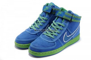 Nike耐克破坏者 2011冬季新款皮面高帮蓝白 女