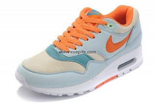 Nike耐克Air max跑鞋 87增高气垫跑步鞋淡蓝橘 女