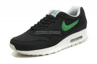 Nike耐克Air max跑鞋 87增高气垫跑步鞋黑绿色 男
