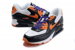 Nike耐克Air max跑鞋 90增高气垫跑步鞋黑橘 男女