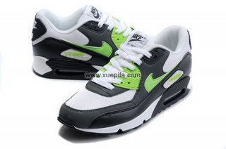 Nike耐克Air max跑鞋 90增高气垫跑步鞋黑绿 男女