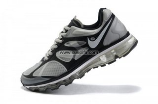 Nike耐克Air max跑鞋 2012全掌气撑黑灰色 男