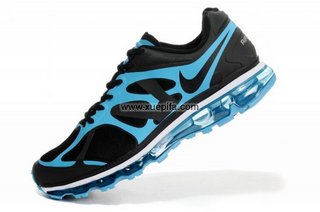 Nike耐克Air max跑鞋 2012全掌气撑黑蓝色 男女
