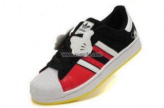 Adidas阿迪三叶草superstarII板鞋 2012迪斯尼米奇黑白红 男女