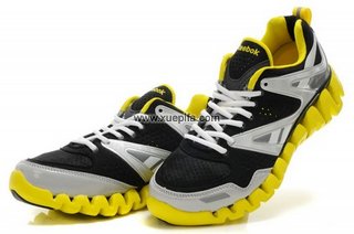 Reebok锐步zig tech 2012新款毛毛虫网面跑鞋黑黄色 男