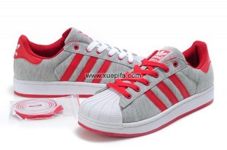 Adidas阿迪三叶草superstarII板鞋 2012新款白灰红 男女