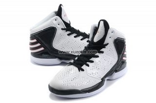 Adidas阿迪罗斯篮球鞋 2012adizero rose 季后赛白黑色 男