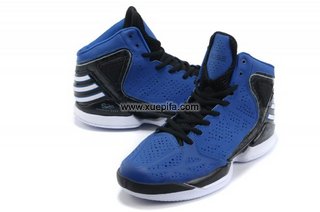 Adidas阿迪罗斯篮球鞋 2012adizero rose 季后赛蓝黑色 男